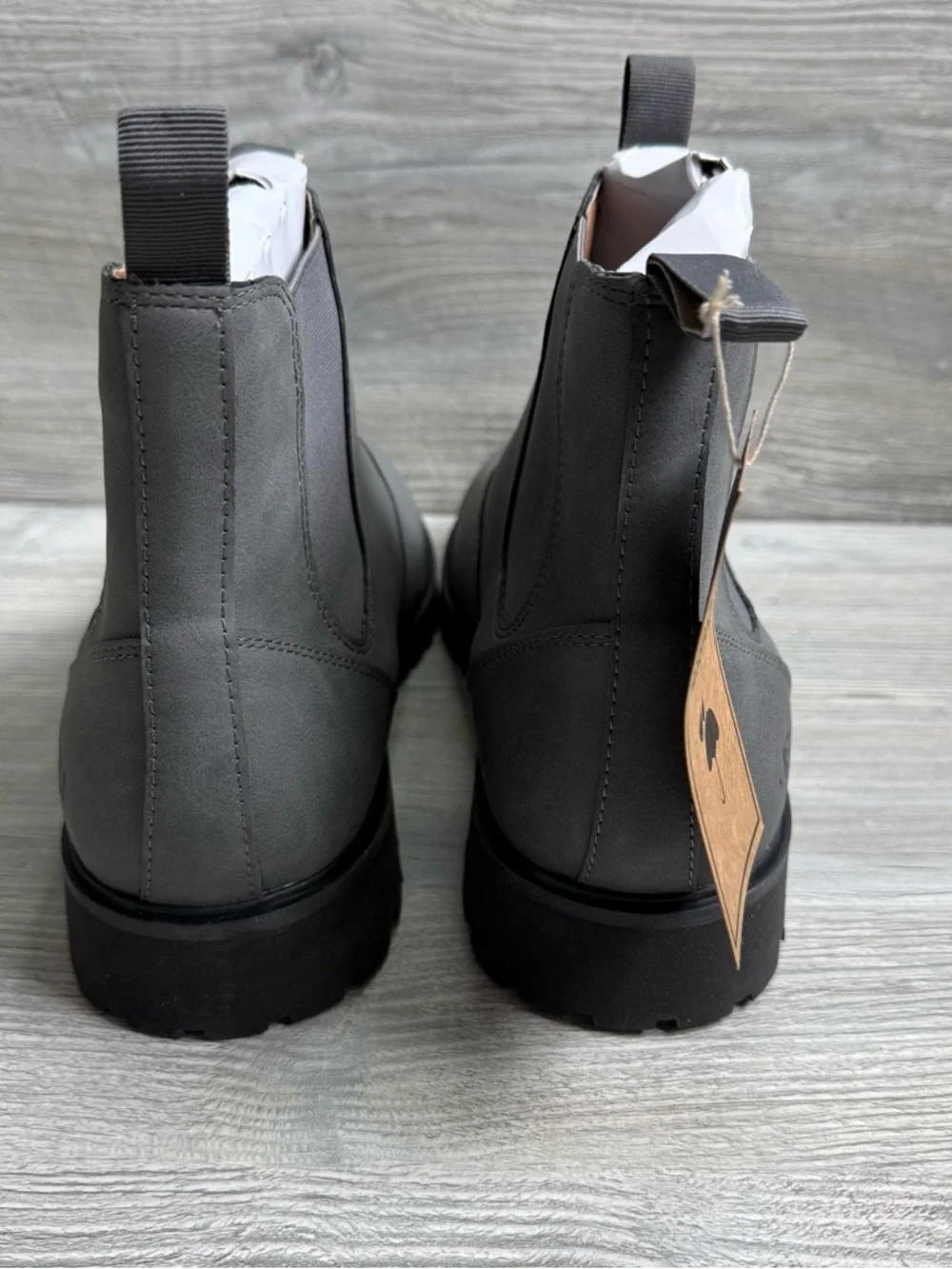 JBU Kai Men's Gray Chelsea Boots classic slip on style water resistant size 13